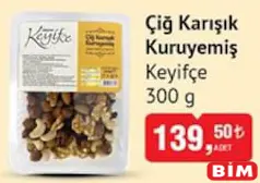 KEYİFÇE ÇİĞ KARIŞIK KURUYEMİŞ 300 G KEYİFÇE ÇİĞ KARIŞIK KURUYEMİŞ 300 G